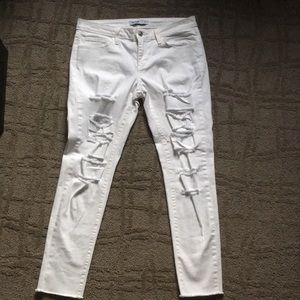 Just Black White Ripped Jeans, Size 29.